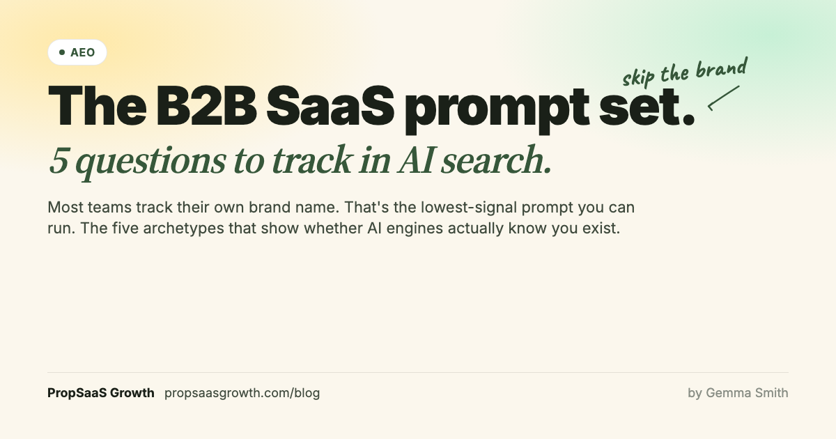 The B2B SaaS Prompt Set: 5 Questions to Track in AI Search — PropSaaS Growth